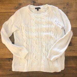 J.Crew white crewneck knit sweater